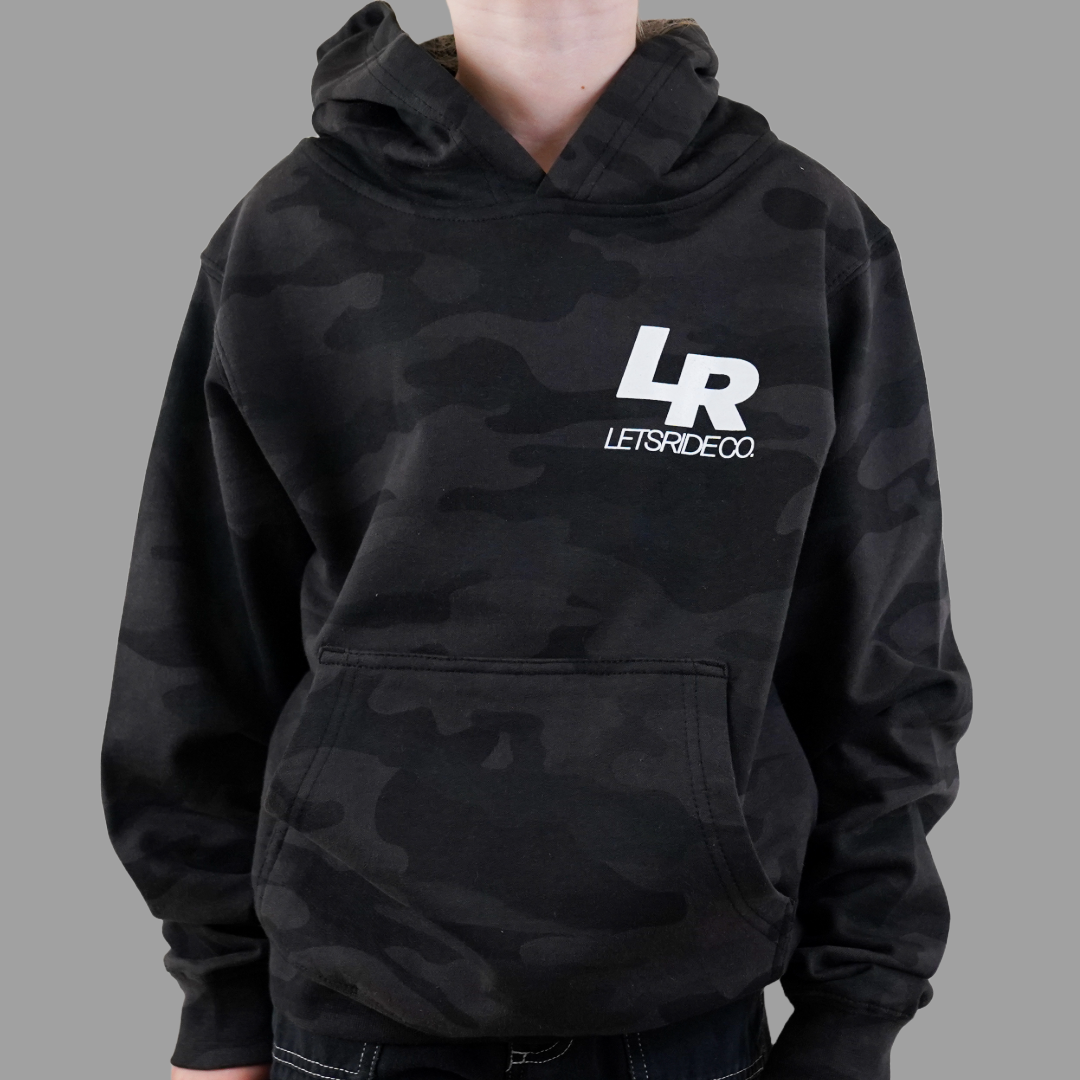 LETS RIDE CO. LR Icon Youth Black Camo Hoodie