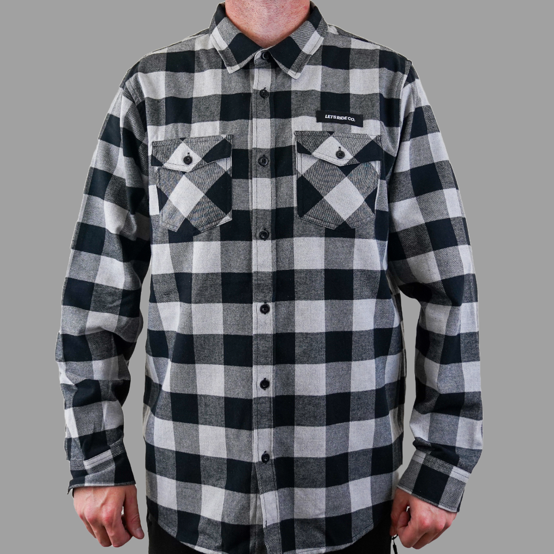 LETS RIDE CO. Heather Grey/Black Adult Flannel