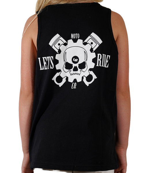 LETSRIDECO. Youth Skull Cotton Tank Top