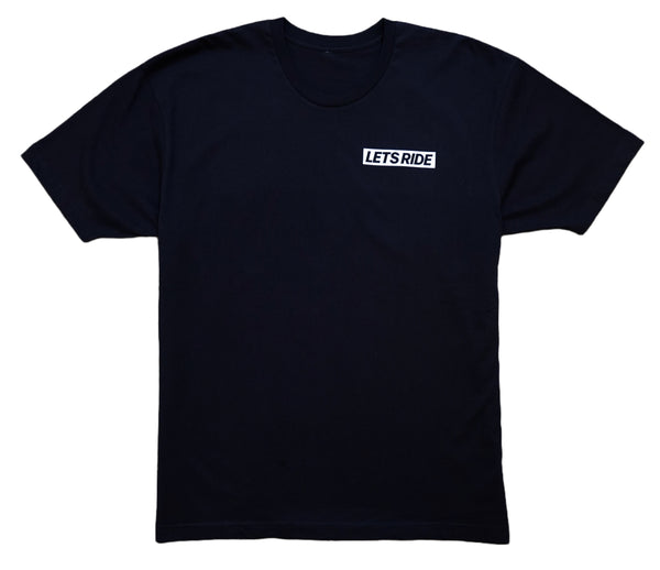 LETS RIDE CO.  "Straight Blasty/No Legger" Black Adult T-Shirt