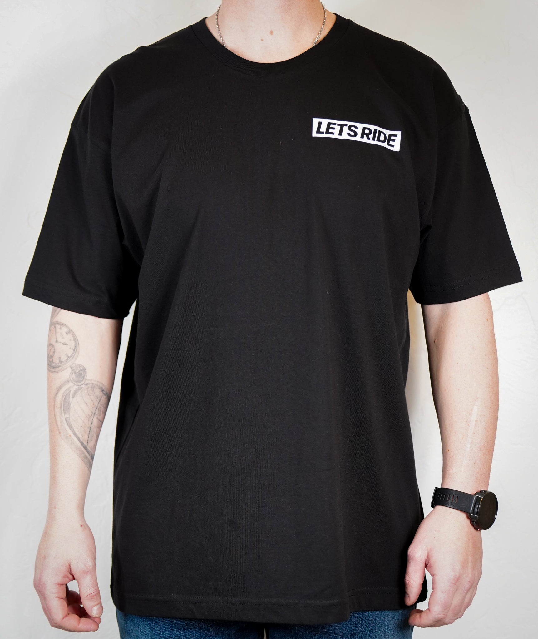 LETS RIDE CO.  "Straight Blasty/No Legger" Black Adult T-Shirt